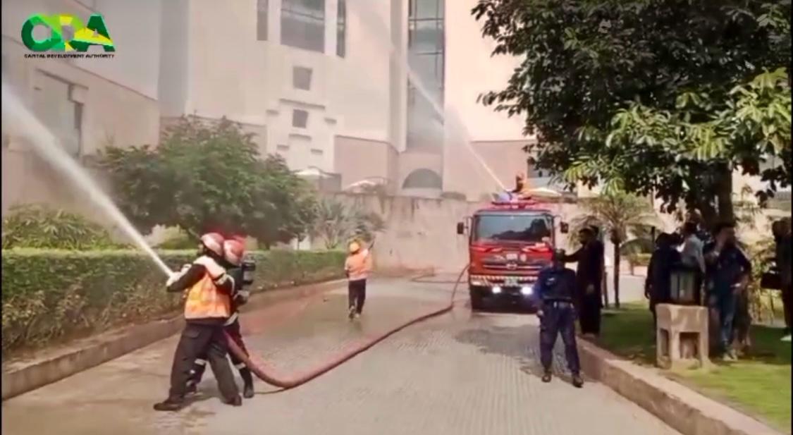 Capital Emergency Service CDA Conducts Fire Mock Exercise at Serena Hotel Islamabad